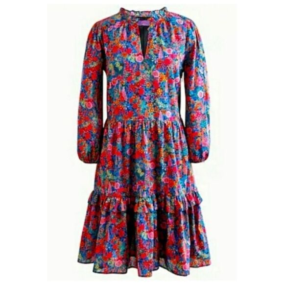 J. Crew popover dress in Liberty of London Ciara print-  RARE Size M / NWOT - Picture 1 of 8